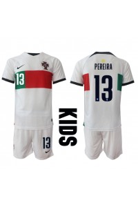 Portugali Danilo Pereira #13 Jalkapallovaatteet Lasten Vieraspeliasu MM-kisat 2022 Lyhythihainen (+ Lyhyet housut)